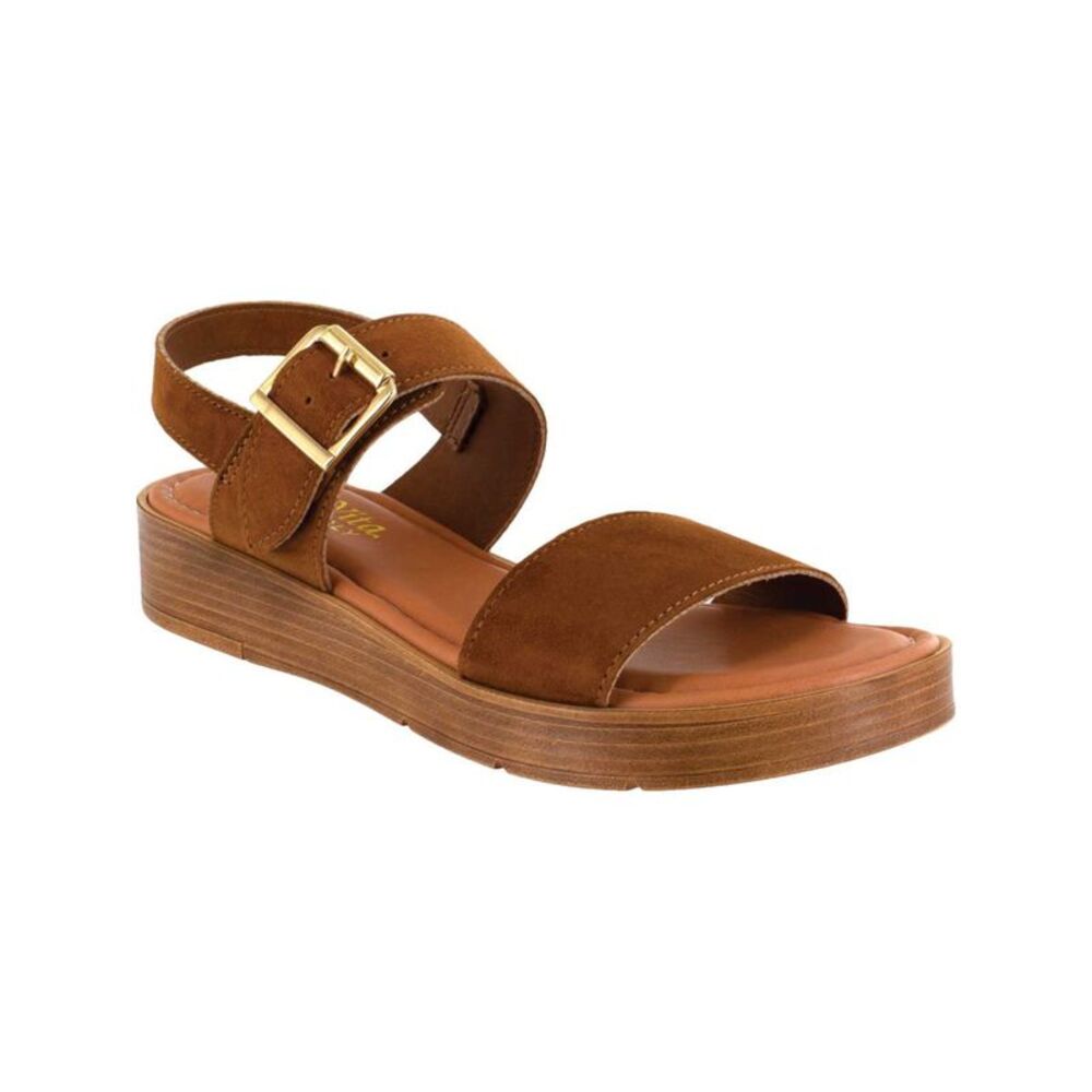 BELLA VITA Womens Brown Tay-italy Round Toe Leather Slingback Sandal 9.5 M